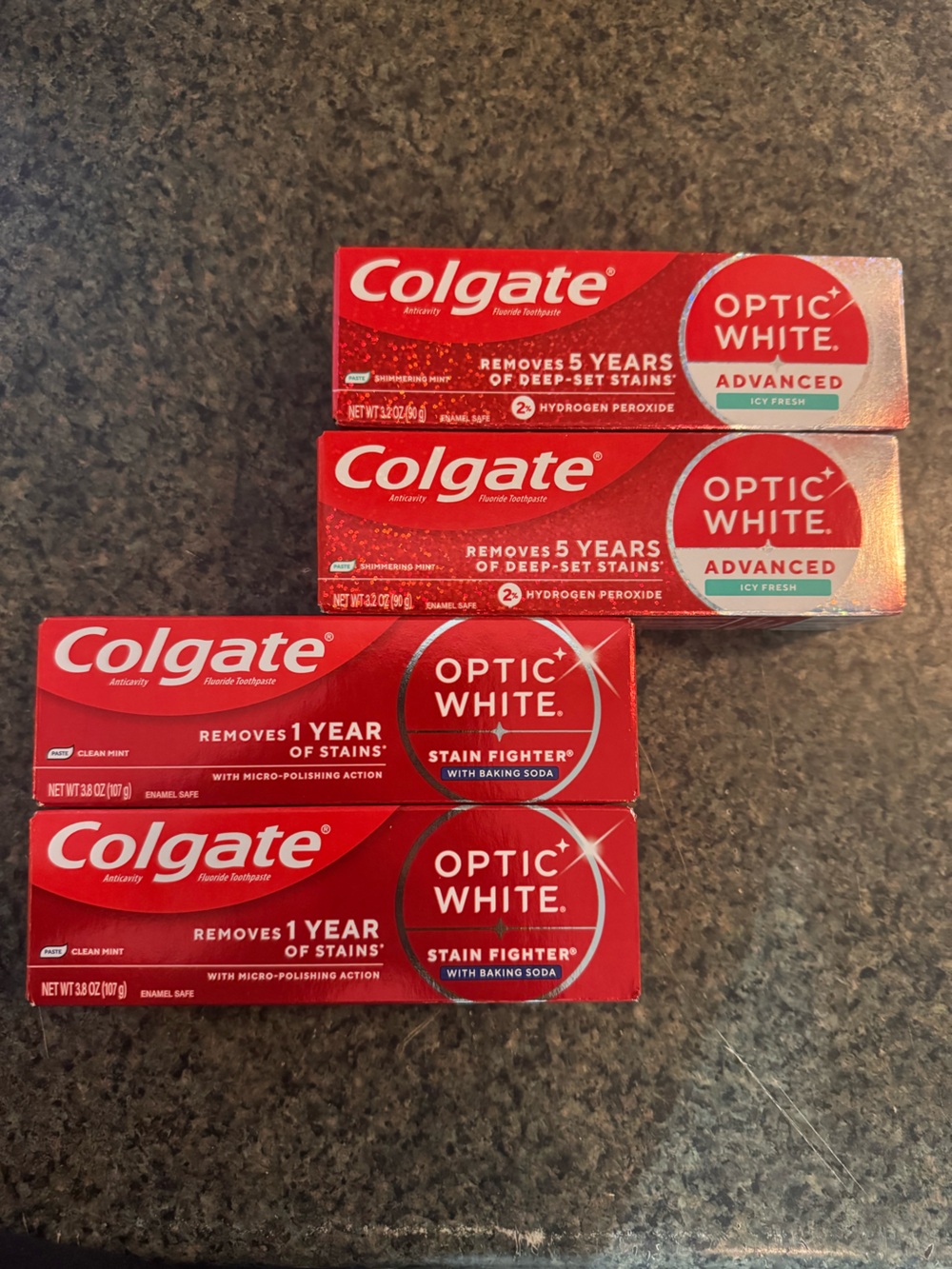 Colgate Optic White Toothpaste Bundle (4 Pack) – Brand New & Sealed